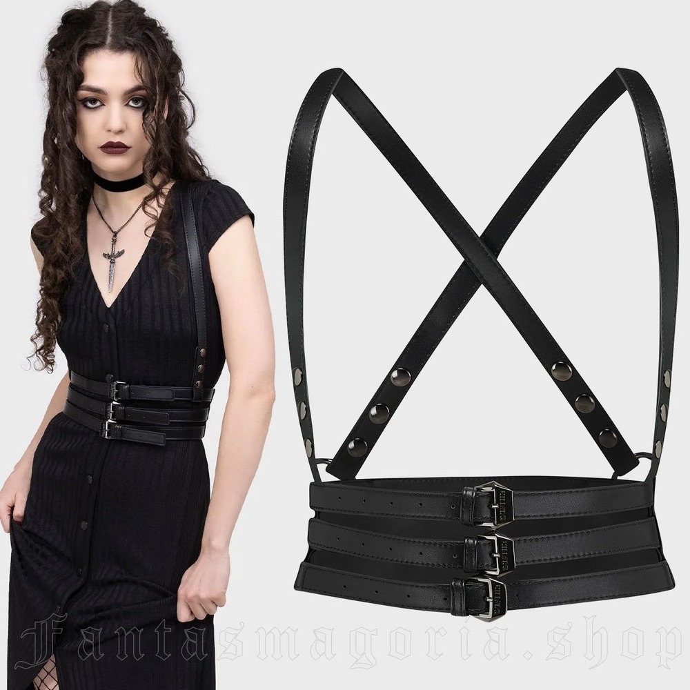 Killstar stygian black harness goth alternative M-L